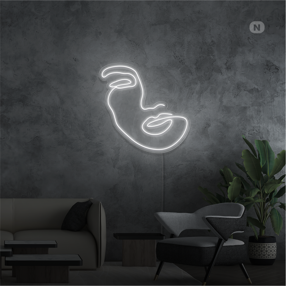 Neon Sign Woman Face