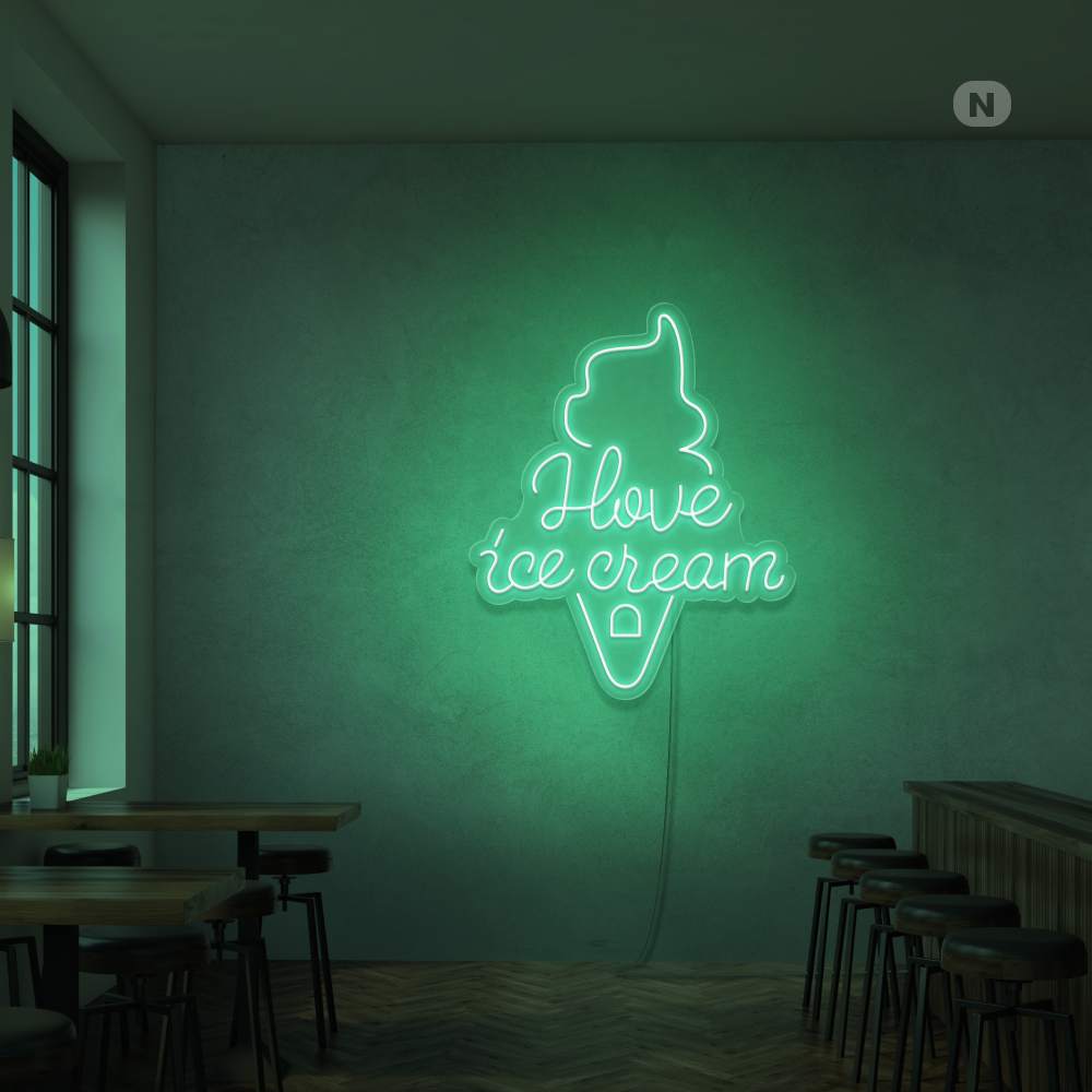 Neon Sign I love ice cream
