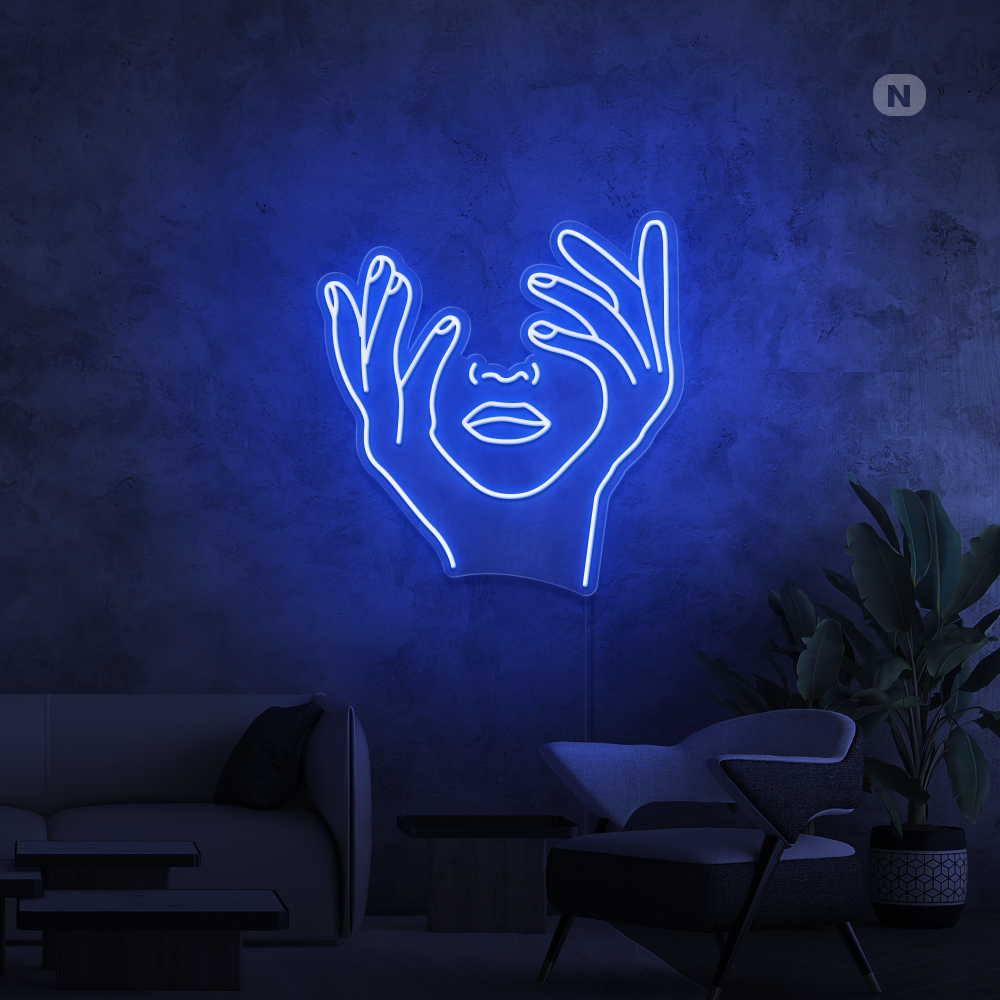 Neon Sign Artistic Face